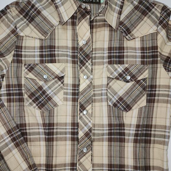 Roper Western Plaid Embroidered Button Down Shirt Size XS - Picture 8 of 8